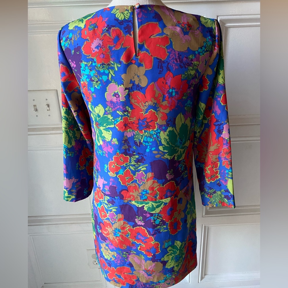 ❌SOLD❌ JCREW JULES BRIGHT FLORAL SHIFT DRESS SIZE 0 POCKETS - Picture 6 of 9